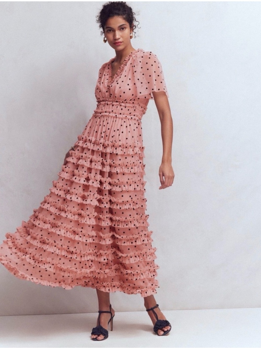 NEW! BODEN V-Neck Ruffle Tulle Dress